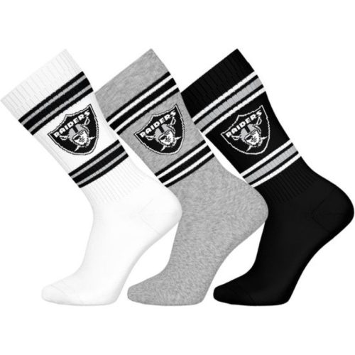NFL Raiders 3 darabos Crew zokni - White/Grey/Black