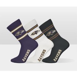 NFL Ravens 3 darabos Crew zokni - Purple/White/Black