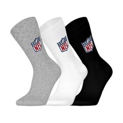 NFL Shield 3 darabos Crew zokni - Grey/White/Black