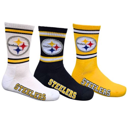 NFL Steelers 3 darabos Crew zokni - Black/White/Yellow