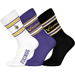 NFL Vikings 3 darabos Crew zokni - White/Purple/Black
